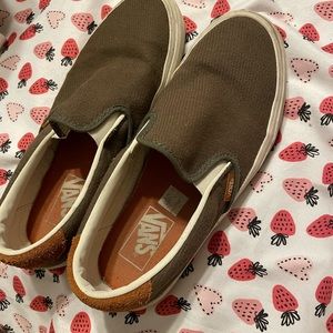 Green Flannel Vans sz 8.5 (Womens) sz 7 (mens)